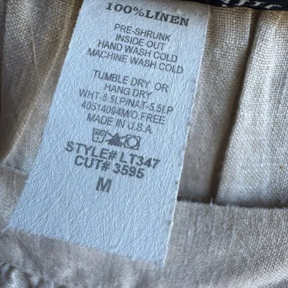 Match Point 100% Linen Sleeveless Square Neck Blouse Women's Size M. - Picture 4 of 7